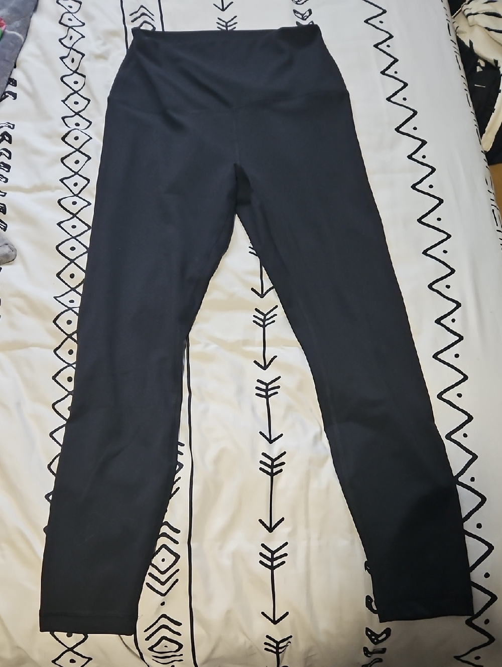 Yogalicious Black High-Rise Ankle Tights with White Logo